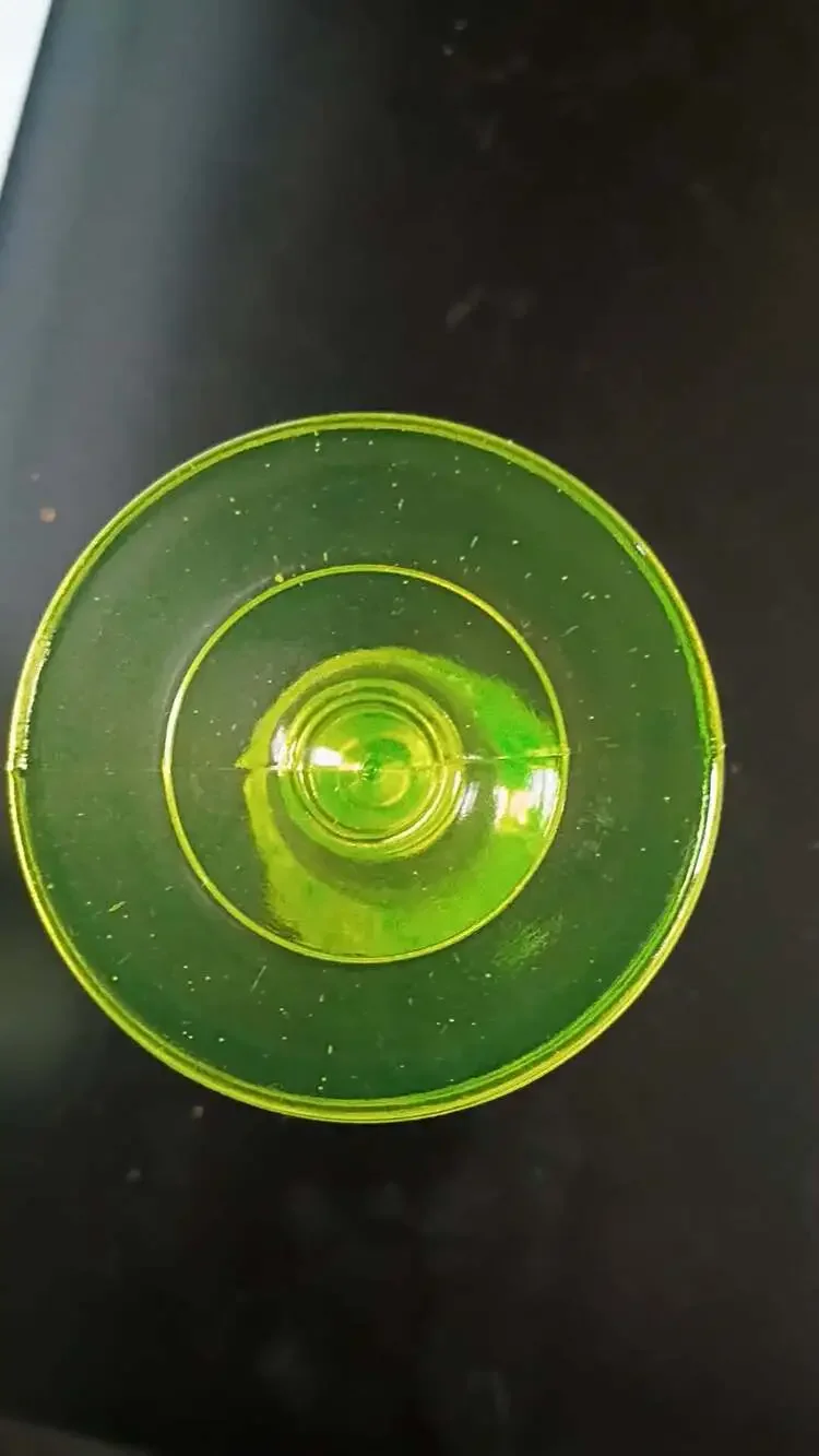 💚 Rare Vintage Uranium Glass Strawberry & Currant Goblet | UV Reactive